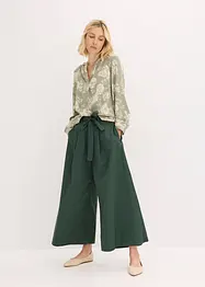 Pantalon en popeline de coton et ceinture (ens. 2 pces), bonprix