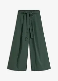 Pantalon en popeline de coton et ceinture (ens. 2 pces), bonprix