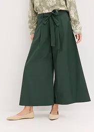 Pantalon en popeline de coton et ceinture (ens. 2 pces), bonprix