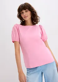 Jerseyshirt mit Ärmeln aus Baumwollpopeline, bonprix