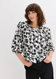 Chemisier manches courtes en tissu texturé, bonprix
