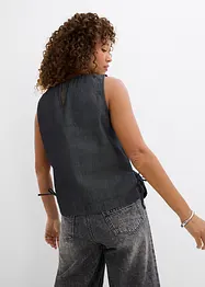 Jeans-Blusentop aus Bio-Baumwolle, bonprix