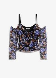 Cold-Shoulder-Shirt aus leichtem Mesh, bonprix