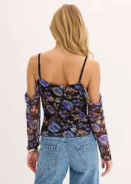 Cold-Shoulder-Shirt aus leichtem Mesh, bonprix