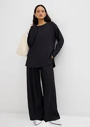 Palazzo-Hose aus strukturiertem Crinkle-Viskose-Mix, bonprix