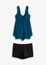 Tankini long (ens. 2 pces) avec base en zigzag, bonprix