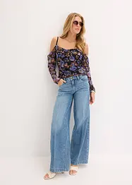 Cold-Shoulder-Shirt aus leichtem Mesh, bonprix