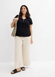 T-shirt col tunisien 100% coton, bonprix