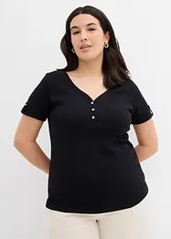 T-shirt col tunisien 100% coton, bonprix
