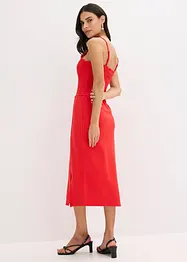 Robe midi en jersey avec empiècement smocké et fente, bonprix