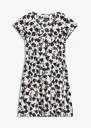 Kleid mit Flügelärmeln aus strukturiertem Material, bonprix