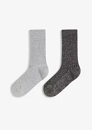 Socken mit Bio-Baumwolle und mit Lurex (2er Pack), bonprix