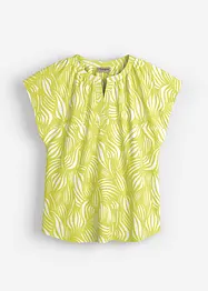 T-shirt col tunisien en viscose mélangée, bonprix