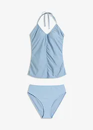 Tankini (ens. 2 pces) dos nu à fronces, bonprix
