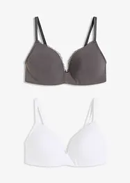 Schalen-BH ohne Bügel mit Baumwolle (2er Pack), bonprix