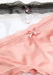 Lot de 3 slips brésiliens satinés, bonprix