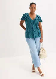 Shirt mit Volants aus softem Modal-Mix, bonprix