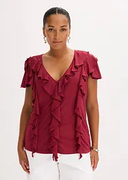 T-shirt avec volants en modal mélangé, bonprix