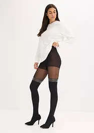 Collant 70den effet faux bas, avec bordure brillante, bonprix