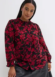 Chiffon Bluse mit Smok-Details, bonprix