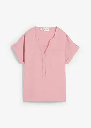 Blouse manches courtes en gaze de coton, bonprix