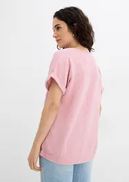 Blouse manches courtes en gaze de coton, bonprix