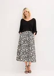 Jupe midi en popeline de coton, bonprix
