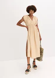 Robe longue à manches amples en matière texturée, bonprix