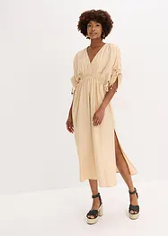 Robe longue à manches amples en matière texturée, bonprix