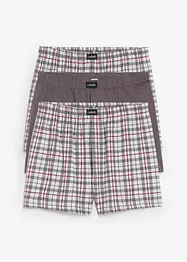 Lot de 3 caleçons en jersey à carreaux, bonprix