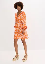 Robe-tunique en viscose texturée avec dentelle, bonprix