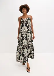 Robe à bretelles en viscose texturée, bonprix