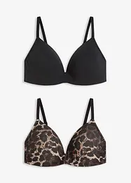 Lot de 2 soutiens-gorge coton à coques sans armatures, bonprix