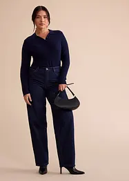Ripp-Strickpullover mit Polokragen, bonprix