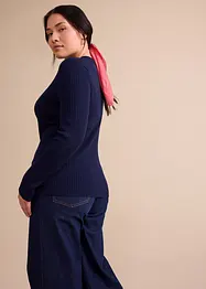 Ripp-Strickpullover mit Polokragen, bonprix