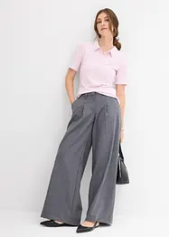 Geripptes Poloshirt aus Viskose-Mix, bonprix
