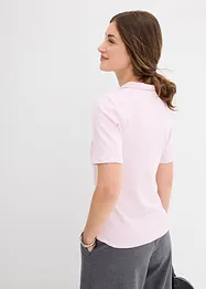 Geripptes Poloshirt aus Viskose-Mix, bonprix