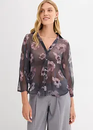 Oversize-Bluse aus luftigem Chiffon, bonprix