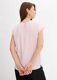 Kurzarmbluse aus glänzendem Satin, bonprix