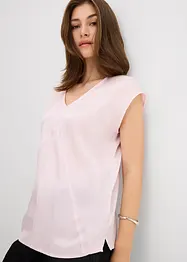 Kurzarmbluse aus glänzendem Satin, bonprix