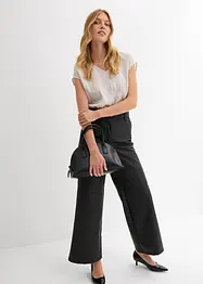 Kurzarmbluse aus glänzendem Satin, bonprix