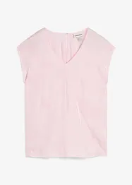 Kurzarmbluse aus glänzendem Satin, bonprix