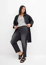 Jean barrel taille mi-haute, bonprix