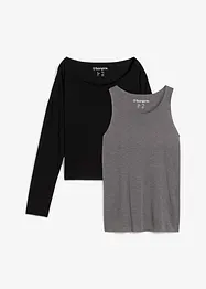 Top und Langarmshirt (2-tlg.Set) aus Jersey, bonprix