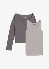 Top und Langarmshirt (2-tlg.Set) aus Jersey, bonprix