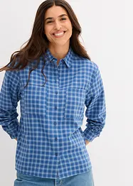 Karierte Hemdbluse aus reiner Baumwolle, bonprix