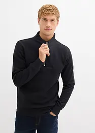 Sweat à col zippé 100% coton, bonprix