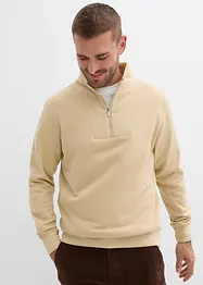 Sweatshirt mit Troyerkragen aus reiner Bio-Baumwolle, bonprix