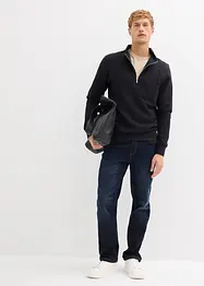 Sweat à col zippé 100% coton, bonprix