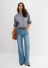 Loose Fit Blusenshirt aus reiner Baumwolle, bonprix
